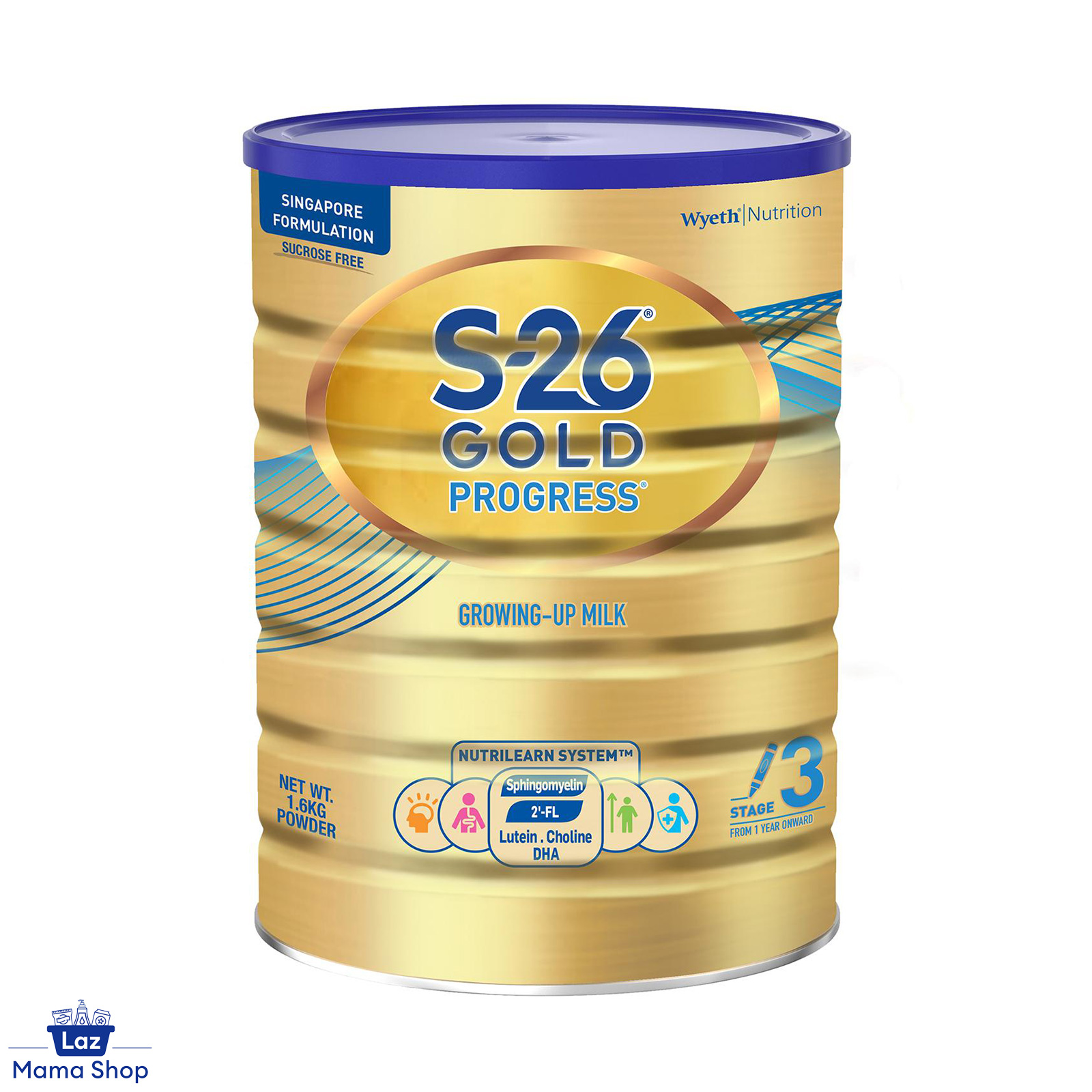 Wyeth Nutrition S-26 Nutrition S-26 GOLD PROGRESS Stage 3 Growing-up Formula 2'-FL 1.6KG (Laz Mama Shop)