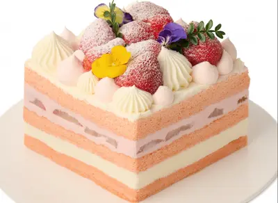 Strawberry & Yoghurt Layer Cake (Small  Whole  Contains Gluten)