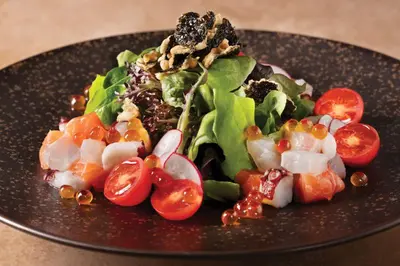 Seafood Sashimi Salad with Citrus Dressing