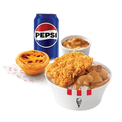 Chicken Filet with Mushroom Sauce Rice Combo