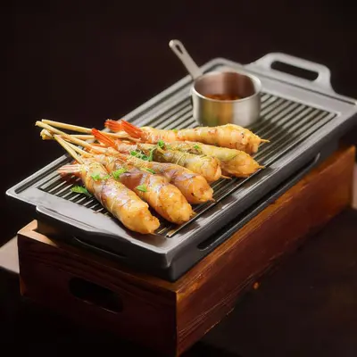 Prawns Wrapped In Chicken And Perilla