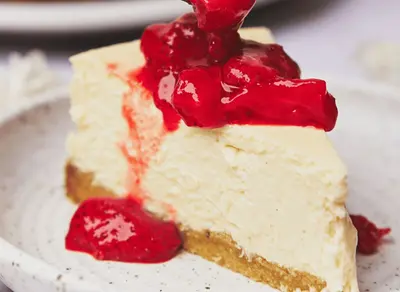 Cheesecake With Strawberry Compote