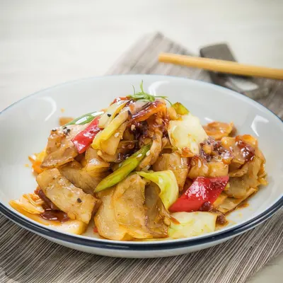 Sichuan-Style Twice Cooked Pork Belly Slices