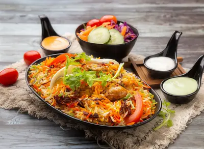 Chicken Biryani with Salad