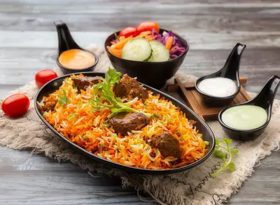 Lamb Biryani with Salad